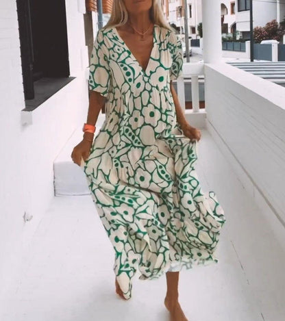 Nilda Mazzi™ Comfortable maxi dress with short sleeves