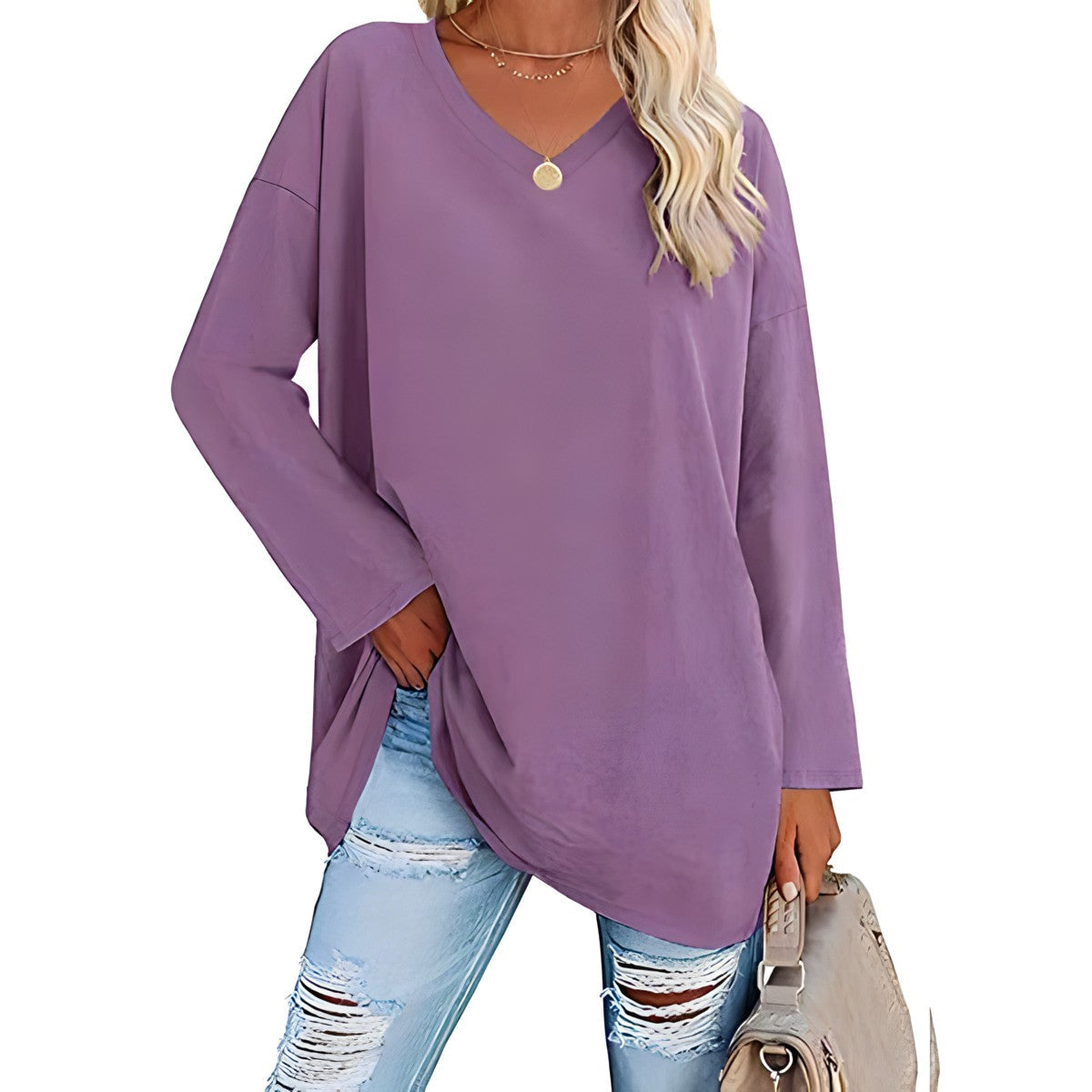 Rosalba™ Comfortable blouse with a neckline