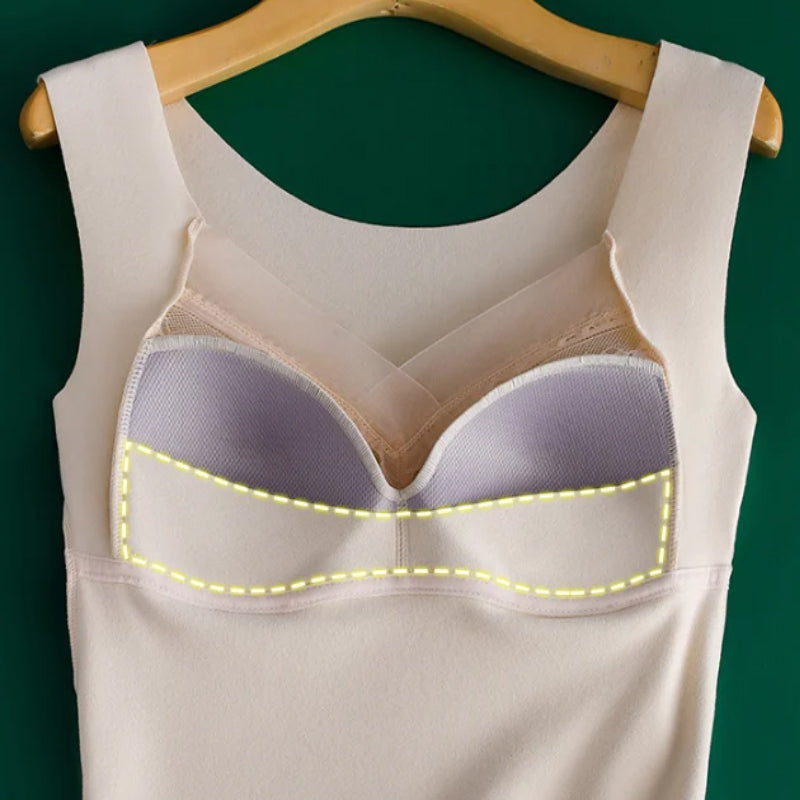 Jade Laurent™️ 2-in-1 Insulated Sleeveless Top with Built-in Bra