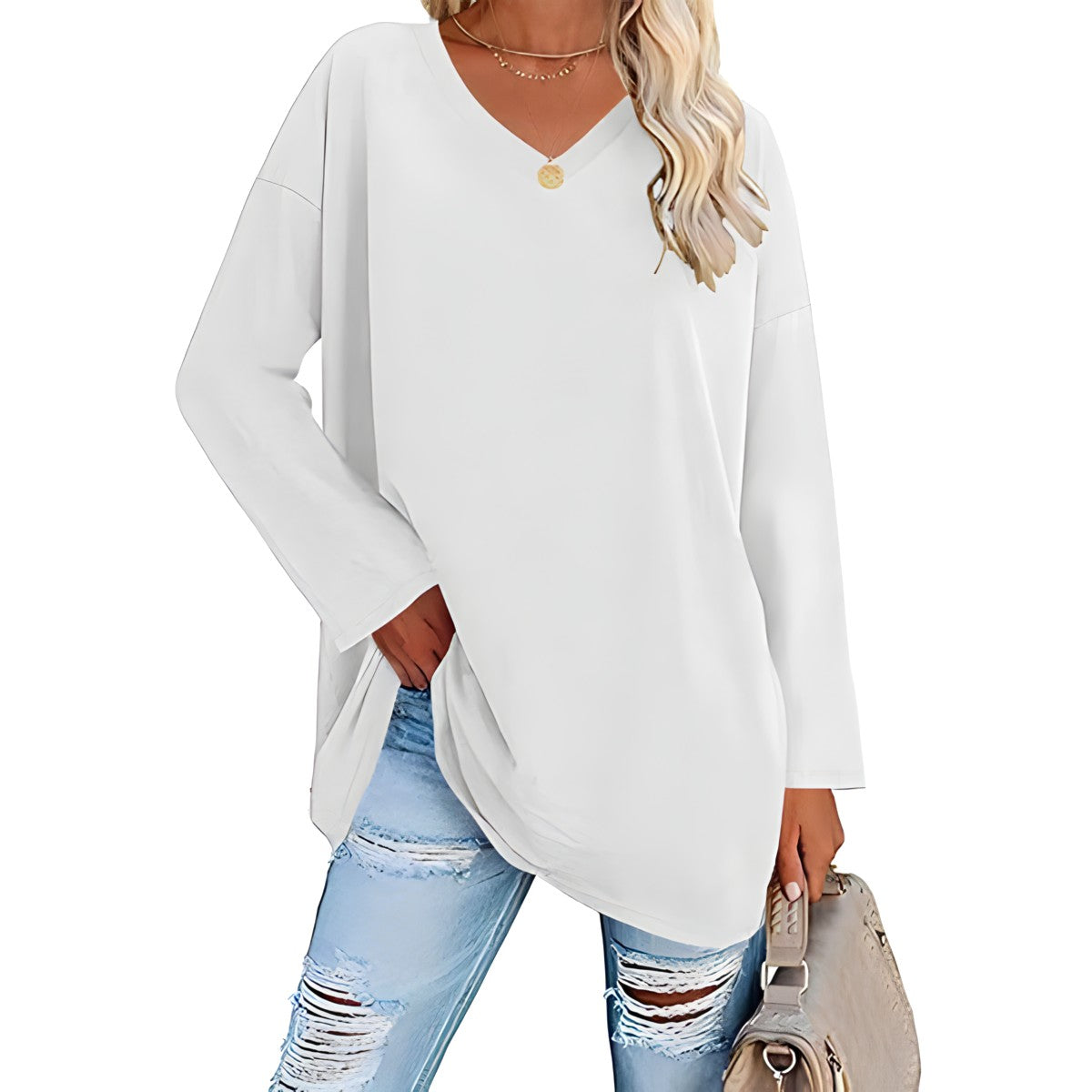 Rosalba™ Comfortable blouse with a neckline