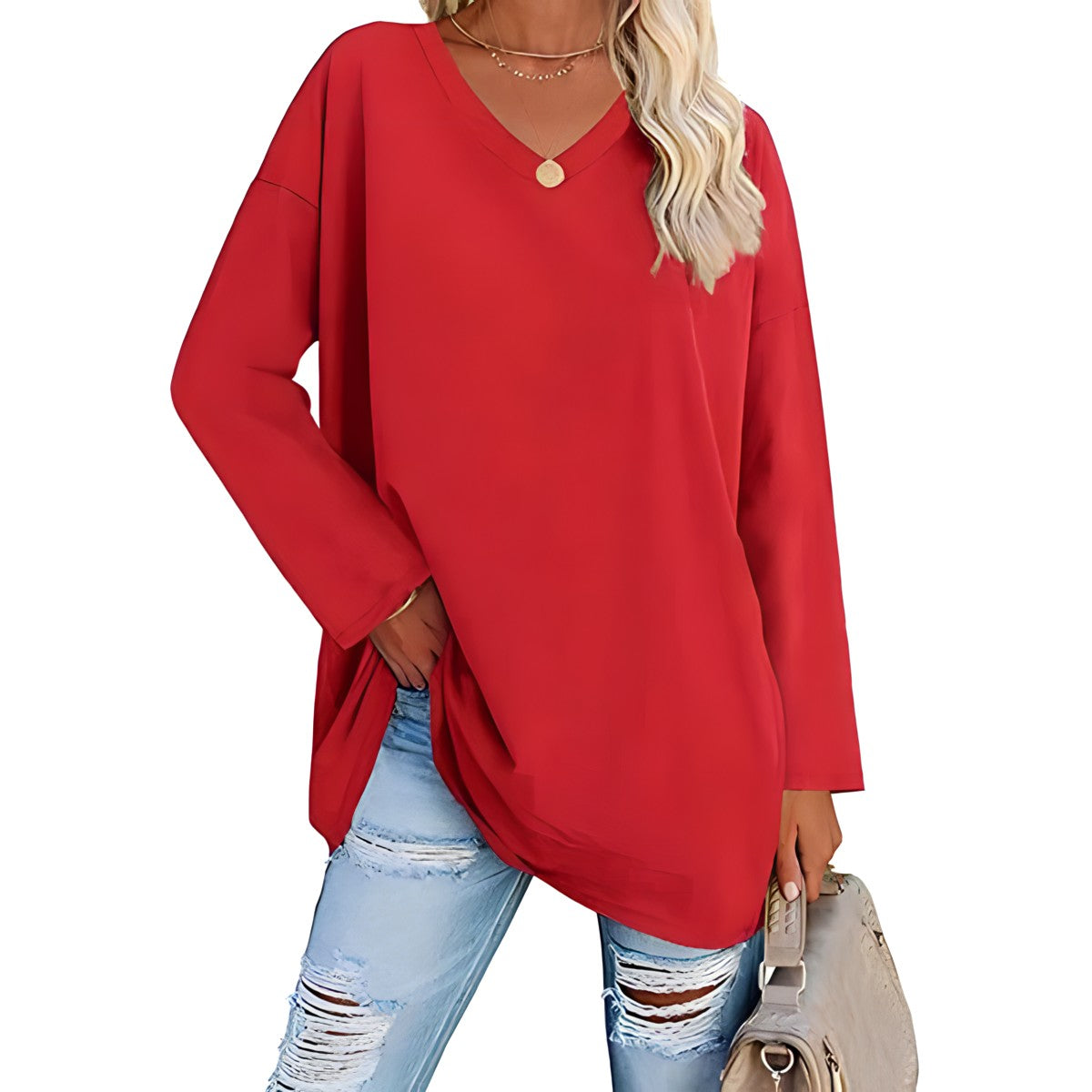 Rosalba™ Comfortable blouse with a neckline