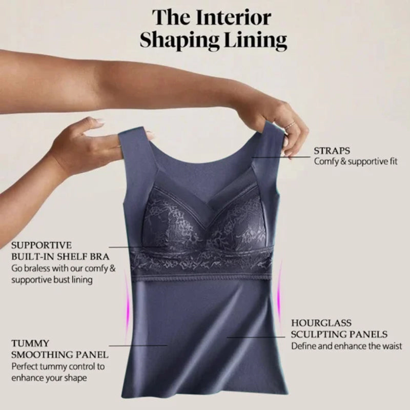 Jade Laurent™️ 2-in-1 Insulated Sleeveless Top with Built-in Bra