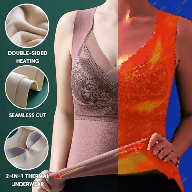 Jade Laurent™️ 2-in-1 Insulated Sleeveless Top with Built-in Bra