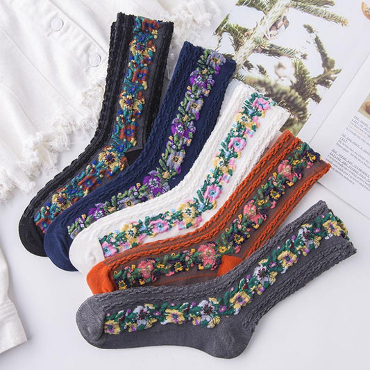 Vimoda™️ Vintage style socks with embroidered flowers