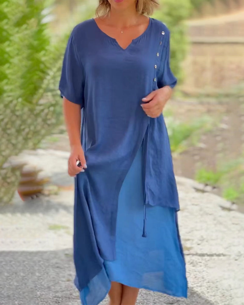 Jemma Onio™ Plus Size Asymmetrical Long Dress