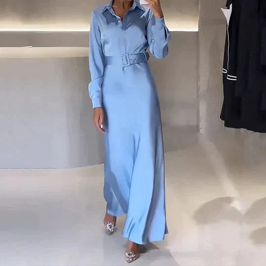 Zarita™ Long elegant dress with a belt