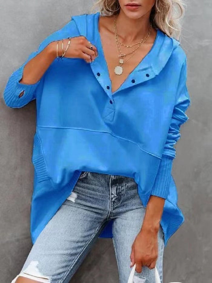 Fina Piccio™️ Oversized sweatshirt with hood and thumbholes