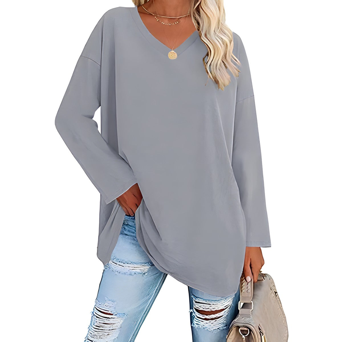 Rosalba™ Comfortable blouse with a neckline