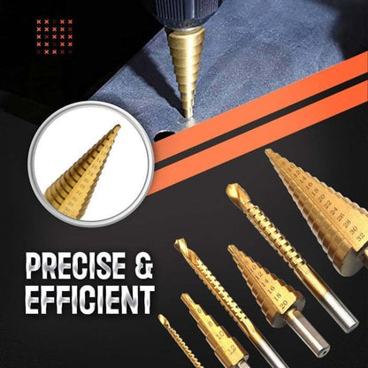 Turbo Bore™ Titanium drill bit set for drilling in metal, 6 pcs