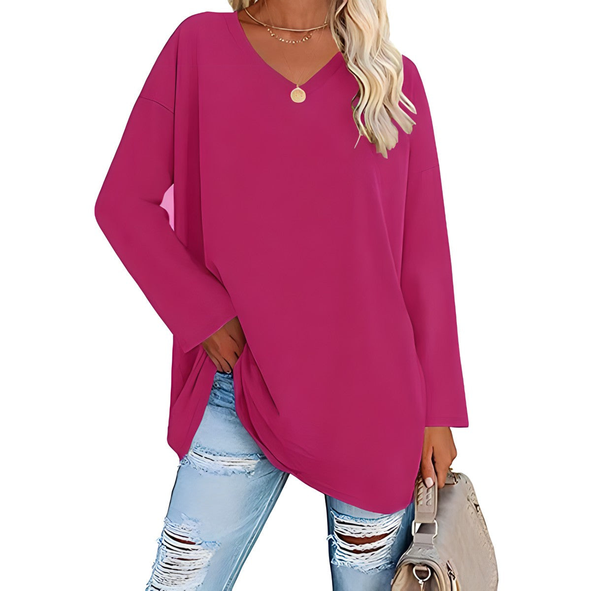 Rosalba™ Comfortable blouse with a neckline