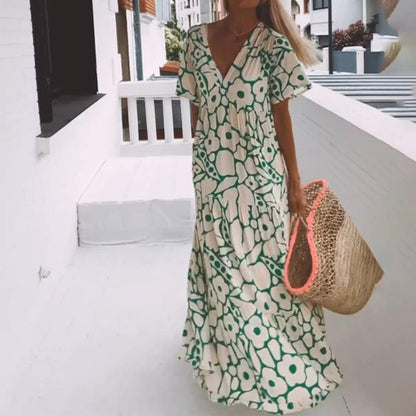 Nilda Mazzi™ Comfortable maxi dress with short sleeves
