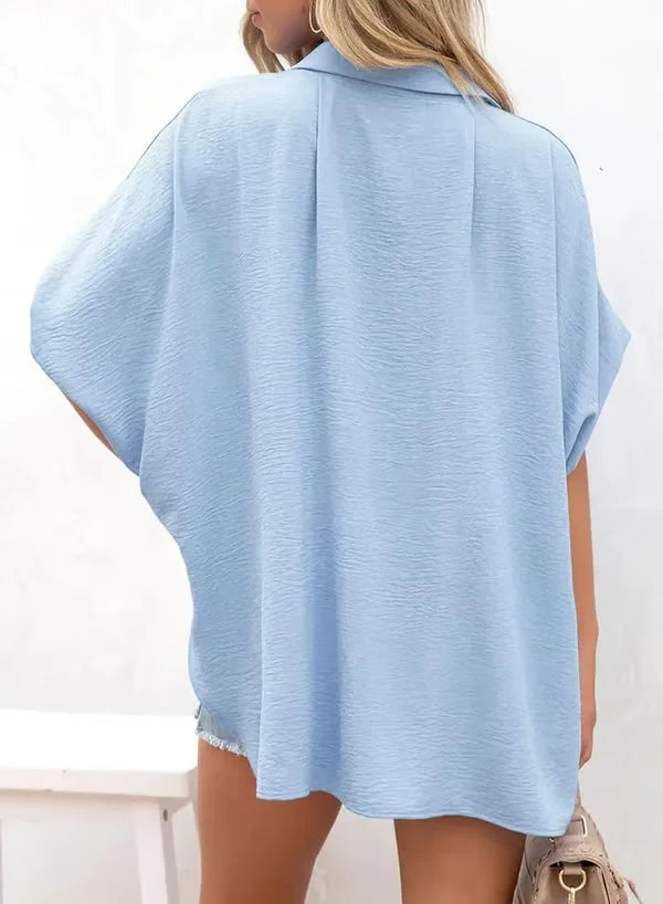 Adele Rozzi™ Elegant and Casual Short Sleeve Blouse
