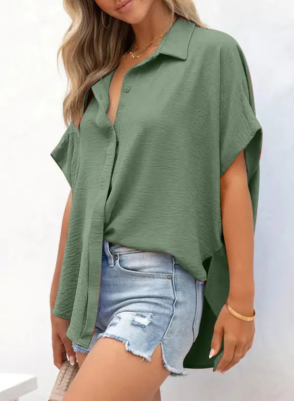 Adele Rozzi™ Elegant and Casual Short Sleeve Blouse