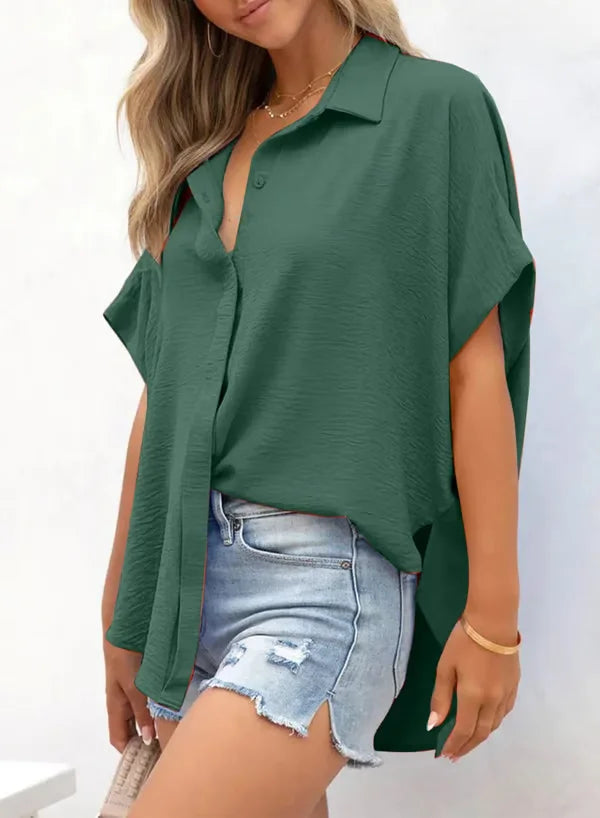 Adele Rozzi™ Elegant and Casual Short Sleeve Blouse