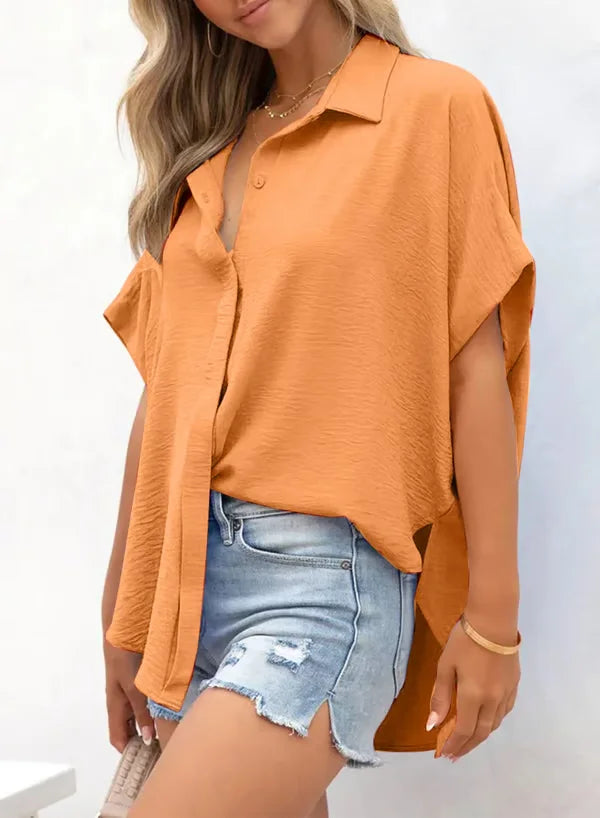 Adele Rozzi™ Elegant and Casual Short Sleeve Blouse