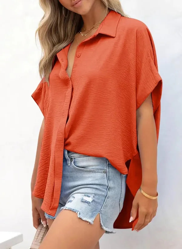 Adele Rozzi™ Elegant and Casual Short Sleeve Blouse