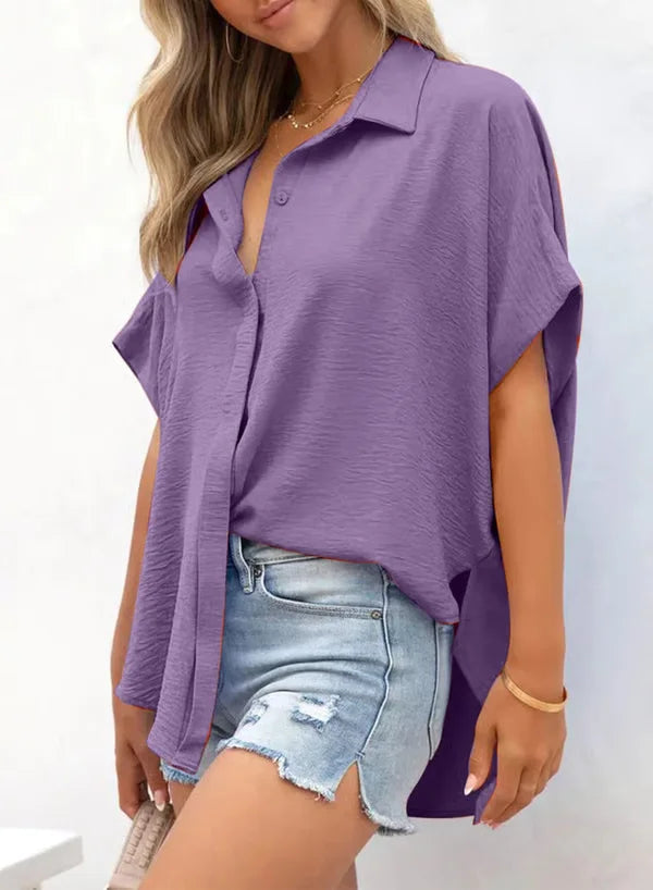 Adele Rozzi™ Elegant and Casual Short Sleeve Blouse