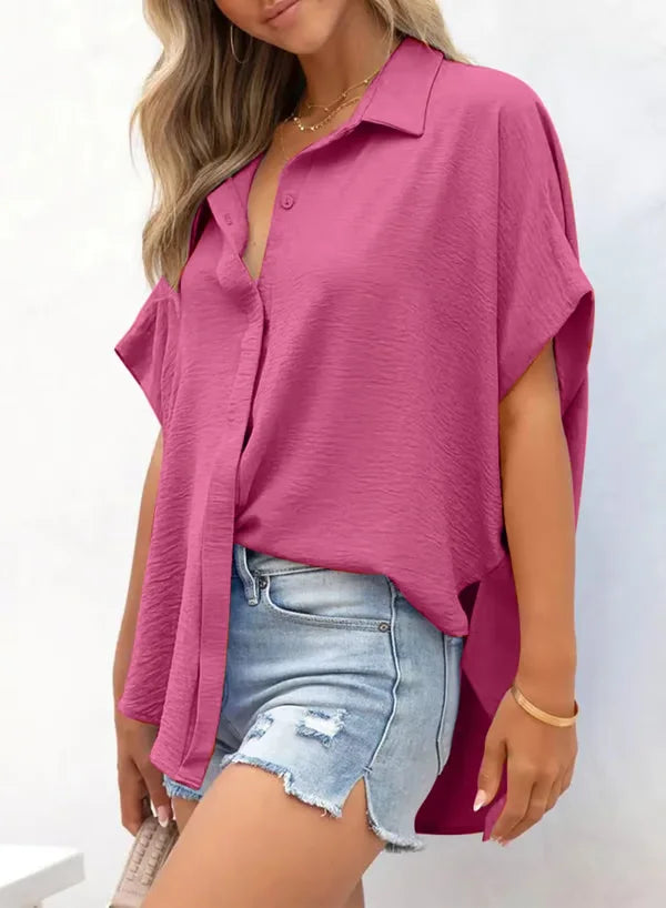 Adele Rozzi™ Elegant and Casual Short Sleeve Blouse