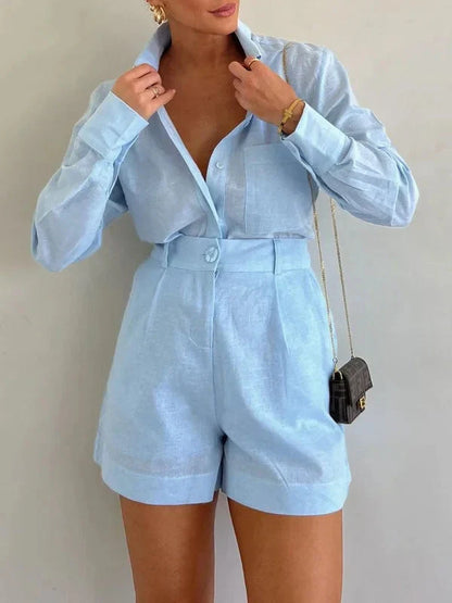 Agata Zullo™ Ladies casual blouse and shorts set
