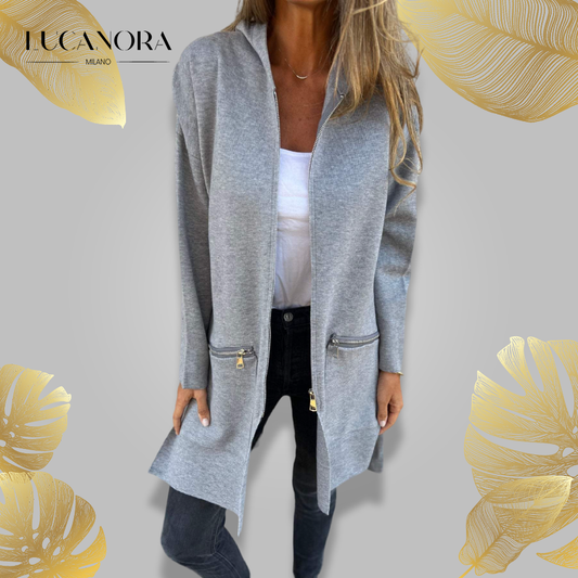 Alaina Côté™ Jacket with hood and mid-length zipper