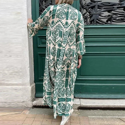 Alice Ruiz™ Boho dress with neckline and print