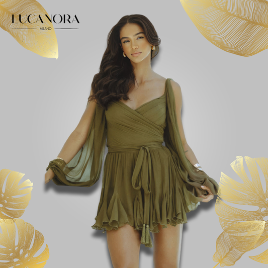 Alice Morrow™ Off-the-shoulder V-neck dress
