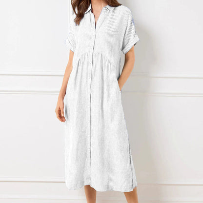 Allegra Altieri™ Striped shirt dress with lapels and buttons