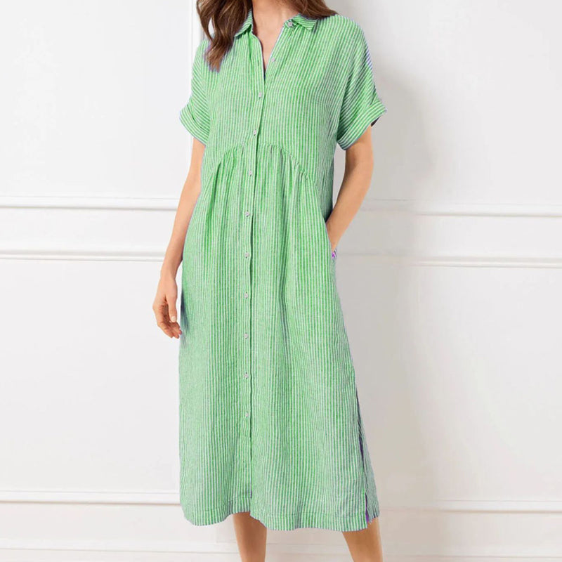 Allegra Altieri™ Striped shirt dress with lapels and buttons
