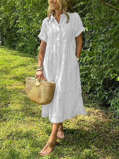 Allegra Altieri™ Striped shirt dress with lapels and buttons