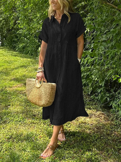 Allegra Altieri™ Striped shirt dress with lapels and buttons