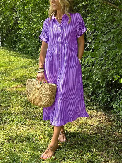 Allegra Altieri™ Striped shirt dress with lapels and buttons