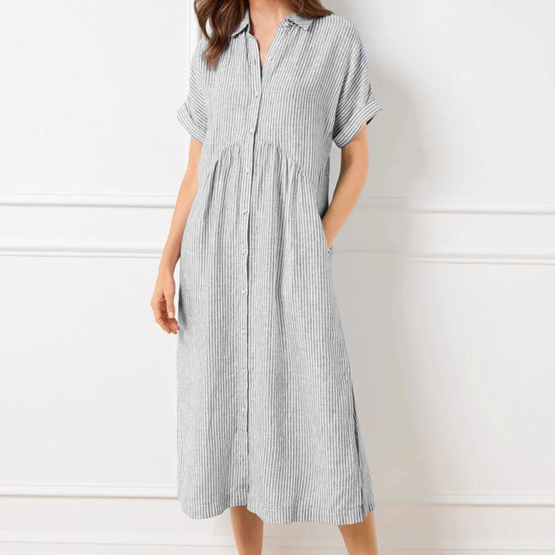Allegra Altieri™ Striped shirt dress with lapels and buttons