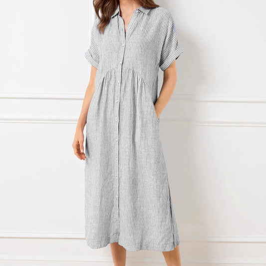 Allegra Altieri™ Striped shirt dress with lapels and buttons
