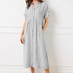 Allegra Altieri™ Striped shirt dress with lapels and buttons