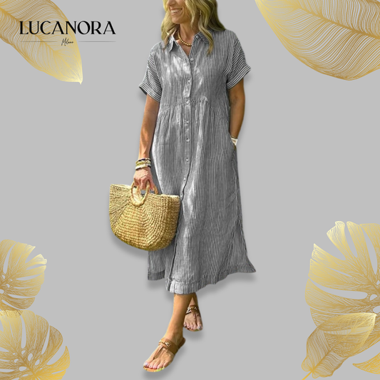 Allegra Altieri™ Striped shirt dress with lapels and buttons