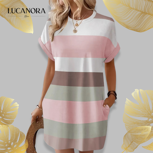 Amalia Bardi™ Women's casual dress with round neckline