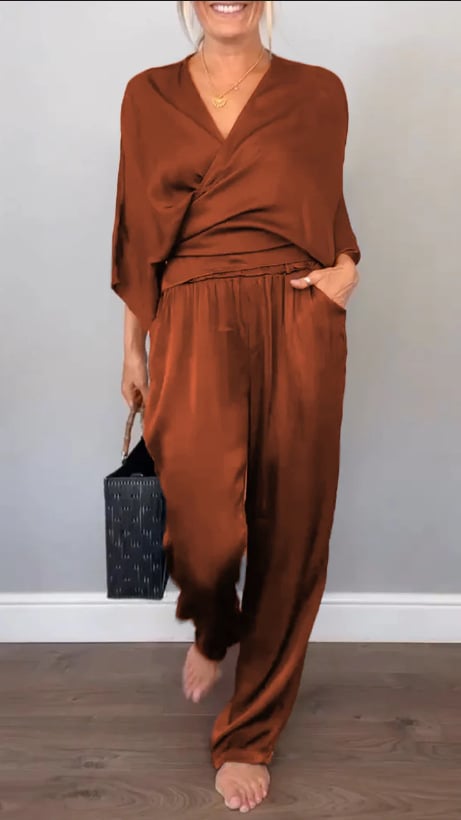Ancilla Monti™ Women's Fashionable Comfortable V Neck Jumpsuit