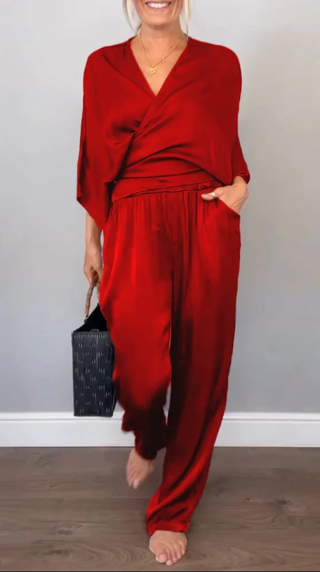 Ancilla Monti™ Women's Fashionable Comfortable V Neck Jumpsuit