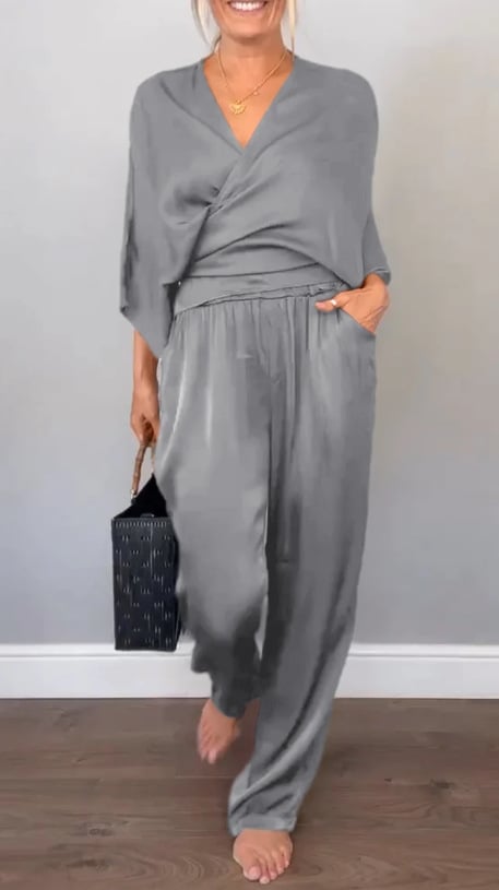 Ancilla Monti™ Women's Fashionable Comfortable V Neck Jumpsuit