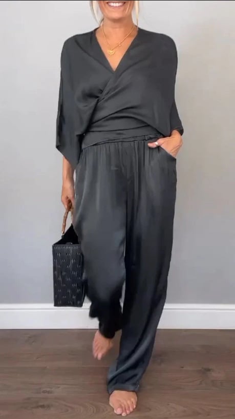 Ancilla Monti™ Women's Fashionable Comfortable V Neck Jumpsuit