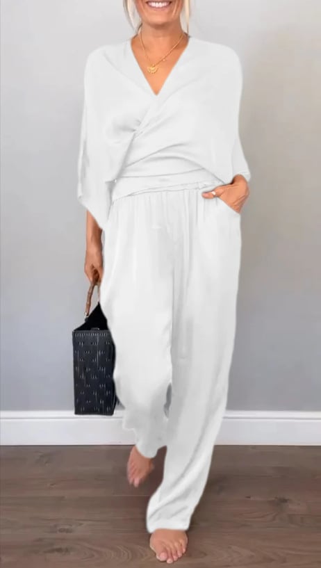 Ancilla Monti™ Women's Fashionable Comfortable V Neck Jumpsuit