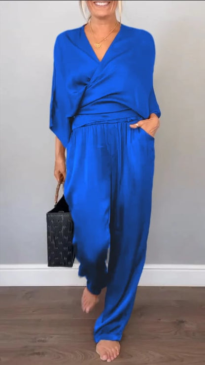 Ancilla Monti™ Women's Fashionable Comfortable V Neck Jumpsuit