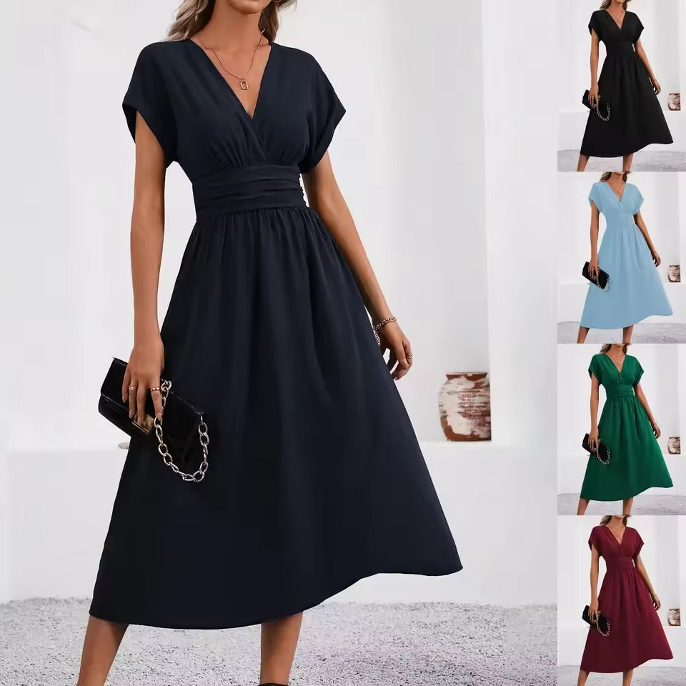 Annabella Bersani™ Women's V-neck Nipped-in Waist Dress