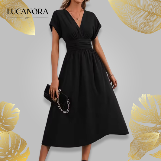 Annabella Bersani™ Women's V-neck Nipped-in Waist Dress