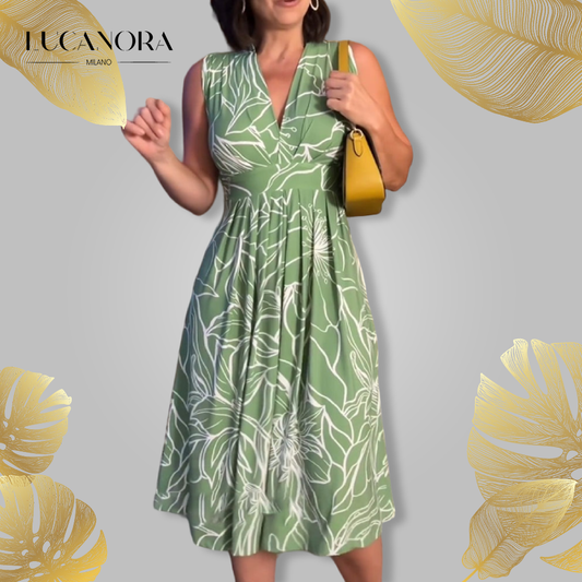 Athenais™ Sleeveless dress with V-neck and cinched waist