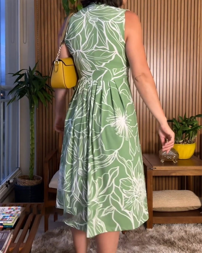 Athenais™ Sleeveless dress with V-neck and cinched waist