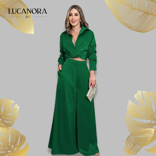Aza Cerami™ Women's Lapel Casual Suit