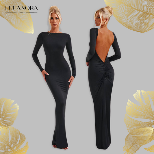 Azaïs™️ Low-cut maxi dress