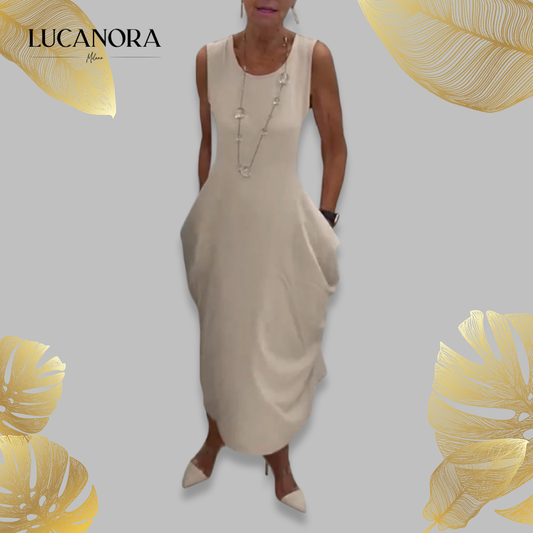 Beata Leuzzi™ Simple Sleeveless Dress with Pockets