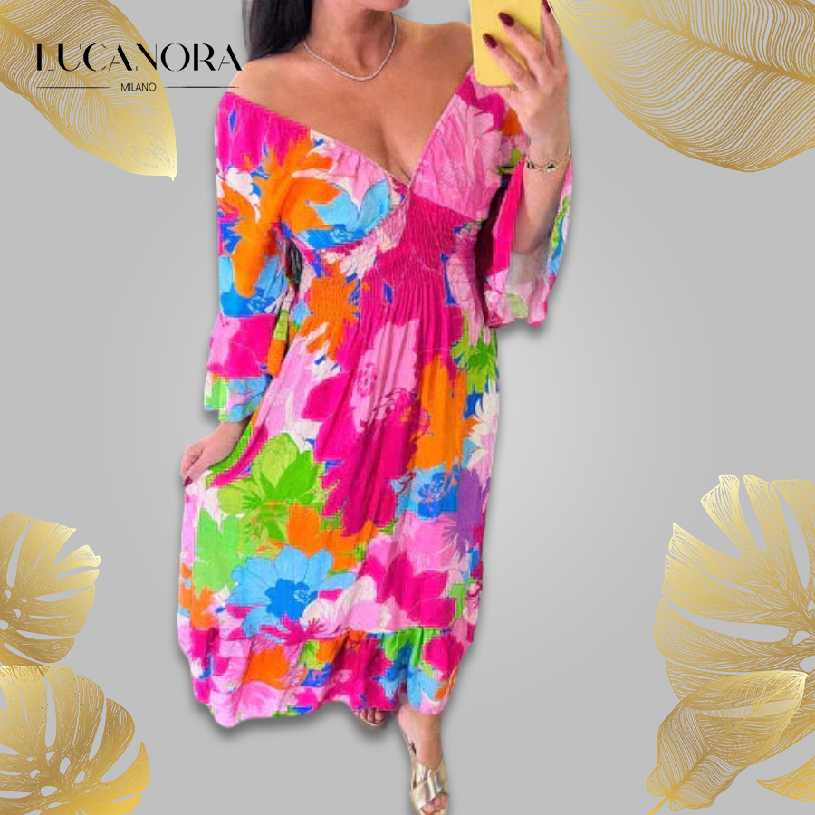 Blossom™ Colourful V-neck beach dress